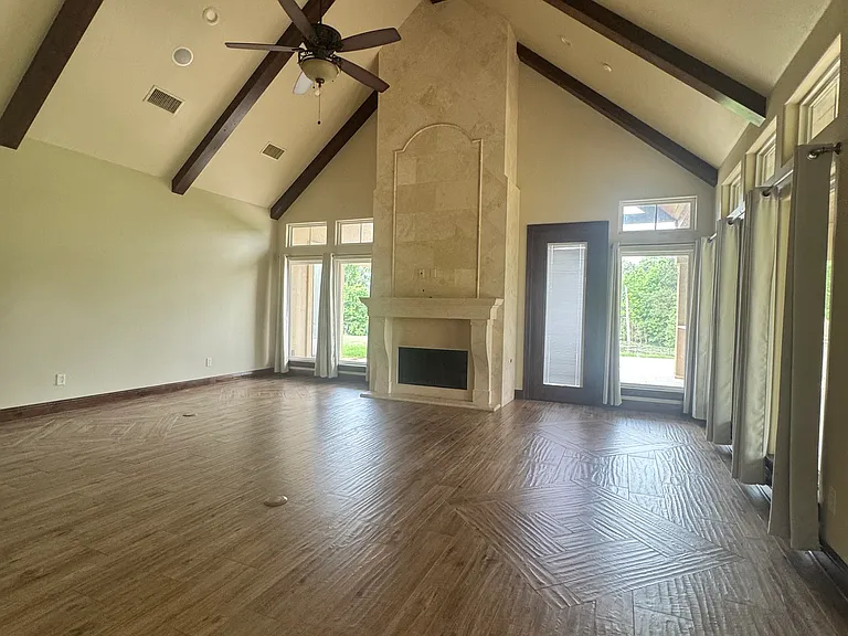 Family room with gas fireplace