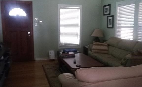 Living room, bamboo floors, new windows