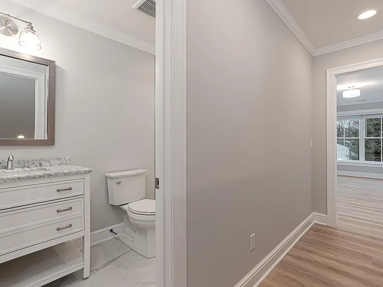 Third level hallway and full bath