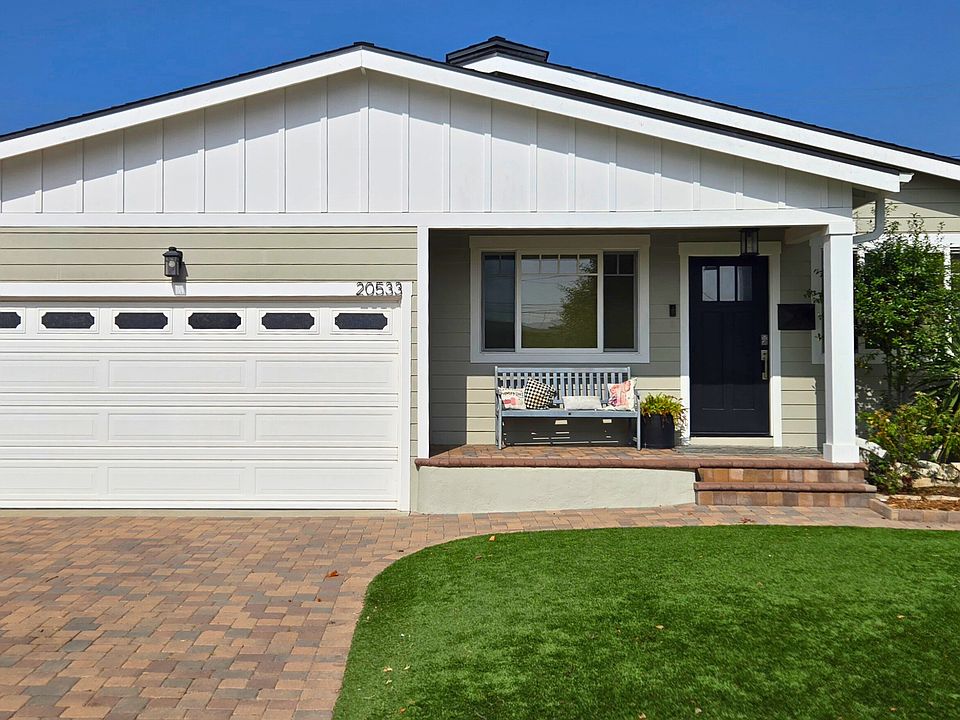 Modern single-family home for rent on Wood Ave in West Torrance featuring new construction, raised ceilings, and stylish curb appeal.