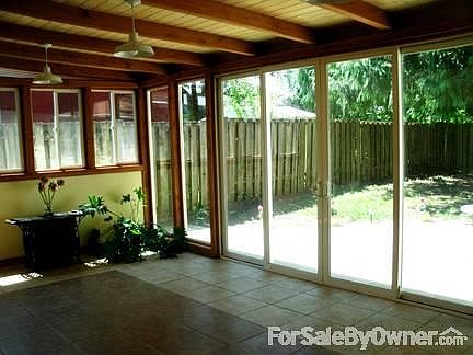 Sunroom looking out onto private patio