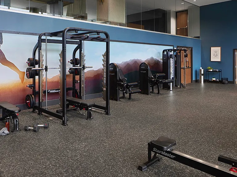 Apartment community Fitness Center at Griffis LoDo in Denver, CO.