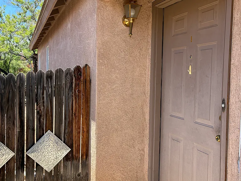 Front door leading to living room