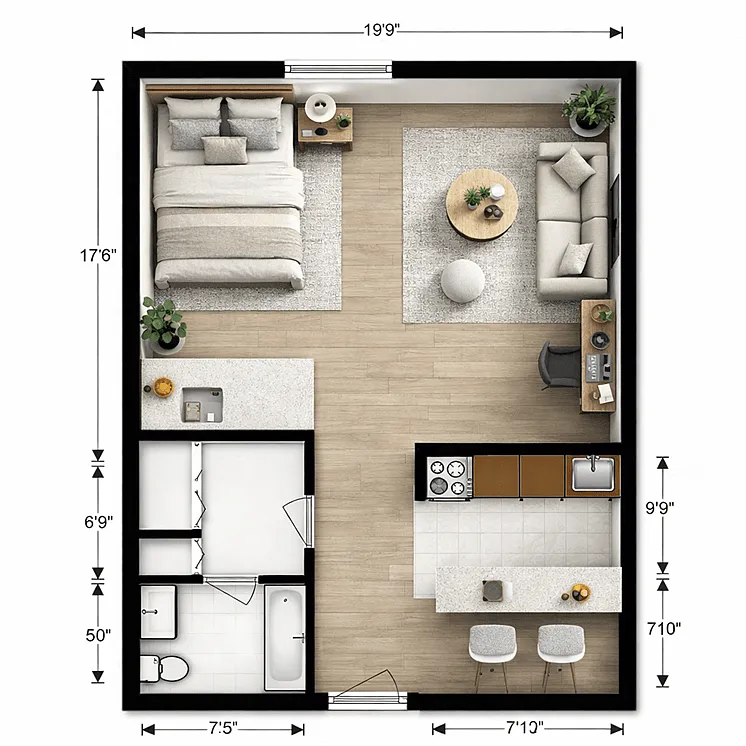 Floor plan Highrise Efficiency