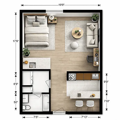 Floor plan Highrise Efficiency