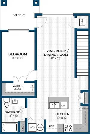 Floor Plan 1E | Seasons at North Aurora | Apartments in North Aurora, IL Floor Plan 1E | Seasons at North Aurora | Apartments in North Aurora, IL