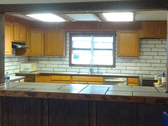 Bar over looking kitchen