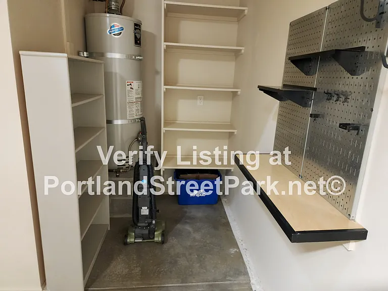 Extra storage area in garage