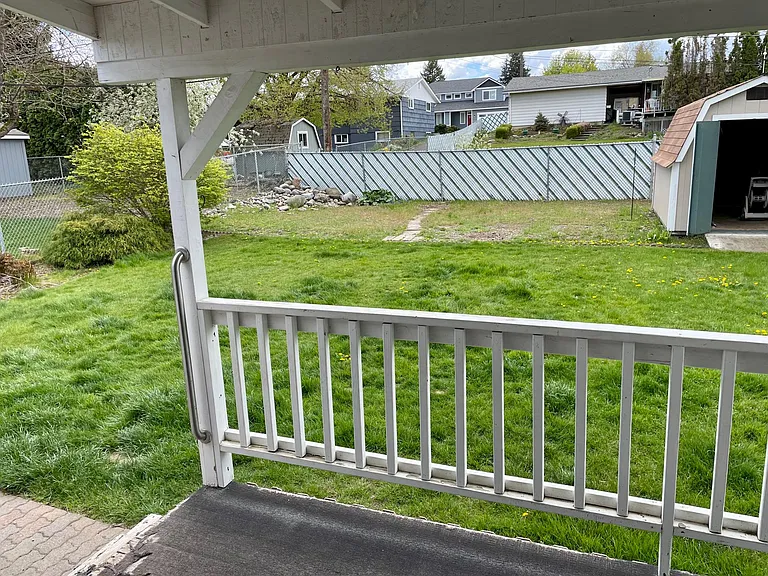 Large fenced backyard