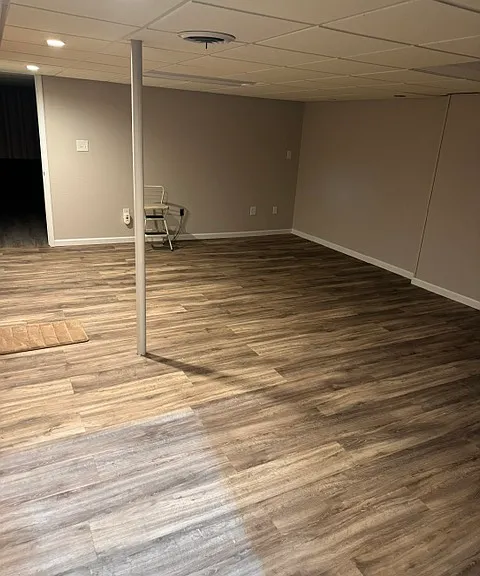 downstairs