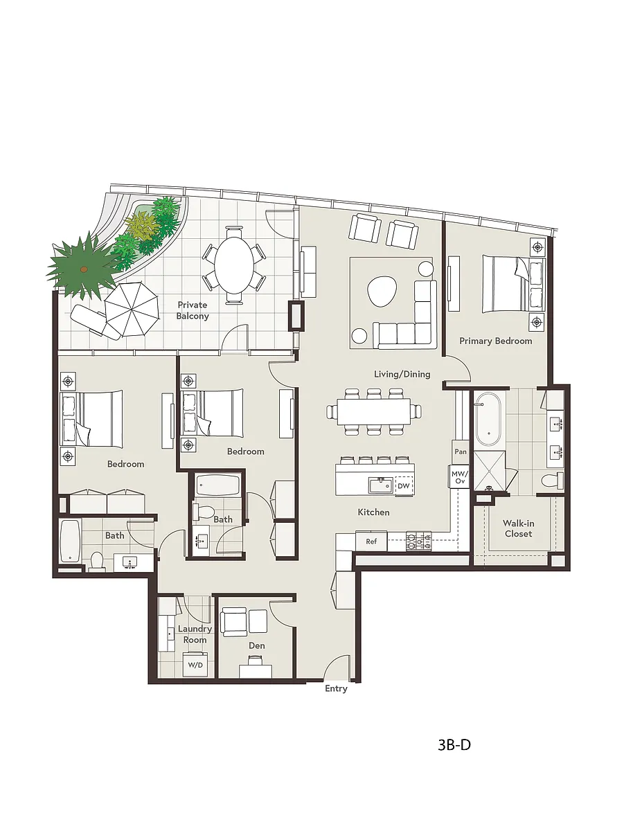 Floor plan 3B-D