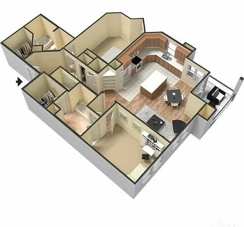Floor plan Two Bed/Two Bath