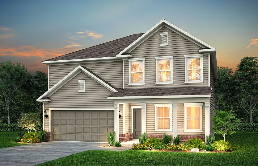 Hampton Exterior LC202 with a front porch and brick detail