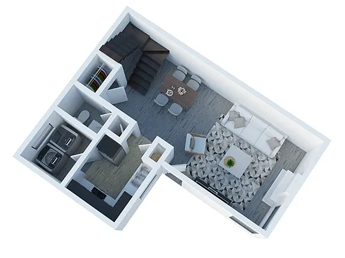 Floor plan 2 Bedroom - 2.5 Bath Plan C