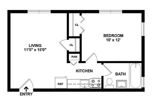 Floor plan 1 Bedroom
