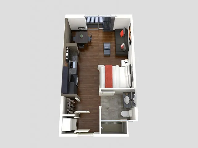 Floor plan Studio-Top Floor