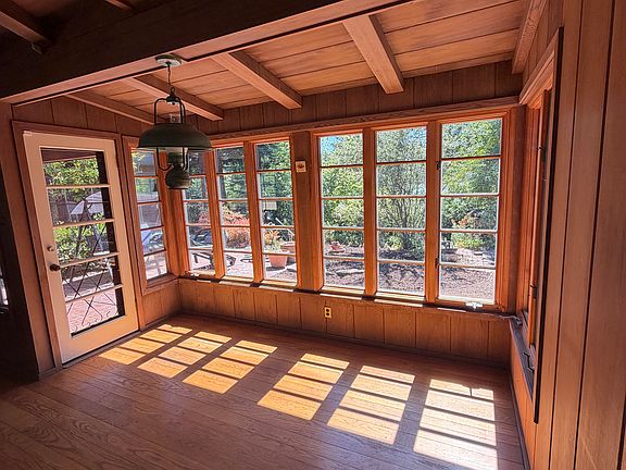 Dining area with patio access