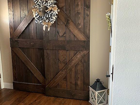 Barn doors in front entrance