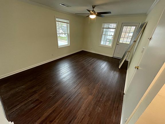 Large living room with front patio.