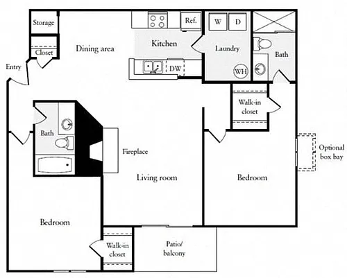 Floor plan Two Bedroom Two Bathroom