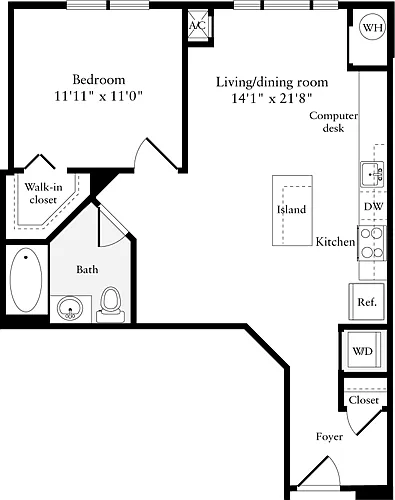 Floor plan 1 Bedroom S