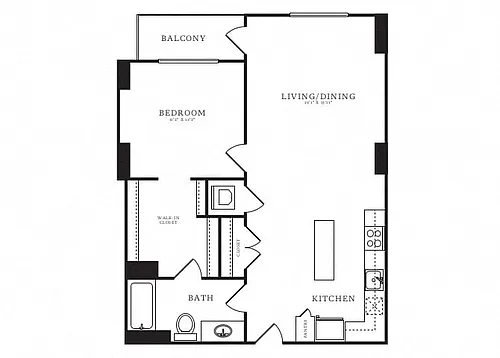 Floor plan 1 Bed/1 Bath-B9