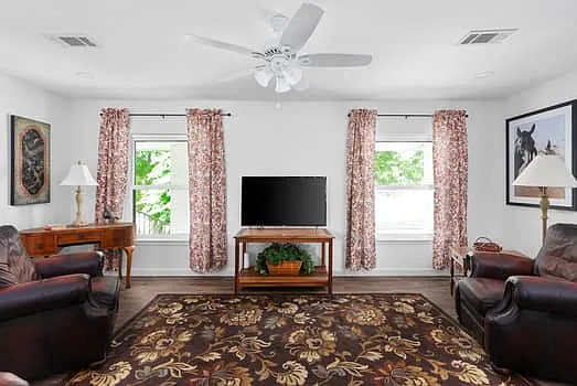 Living room looking towards street
