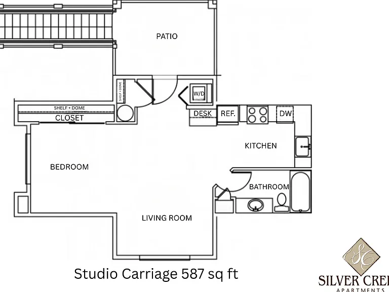 Studio Carriage l 587 sq ft l Silver Creek Studio Carriage l 587 sq ft l Silver Creek