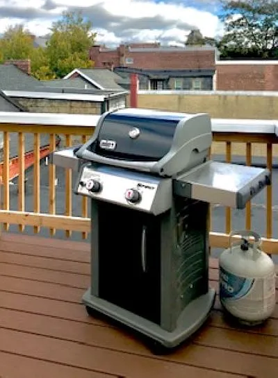 Common area rooftop propane BBQ