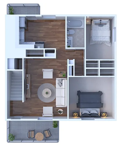 Floor plan 2 Bed 1 Bath Renovated