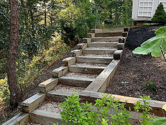 Stairs to lower yard