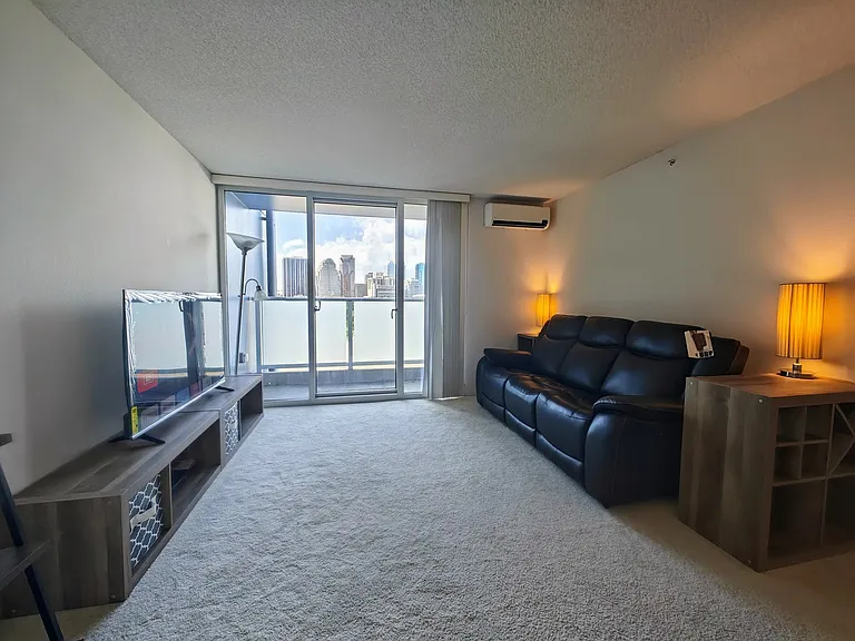 Living Area with Furnished Option(Power Recliner Sofa, Smart TV, TV Stand, Shelf, Storage Cube and Lamps)