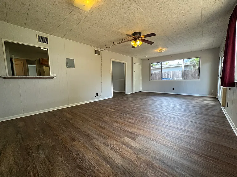 Back living area is large with a pass through to the kitchen.