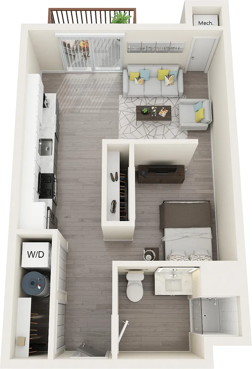 Floor plan Studio A - ADA