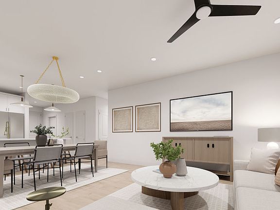 Gathering Room Opens to Kitchen and Dining Rooms