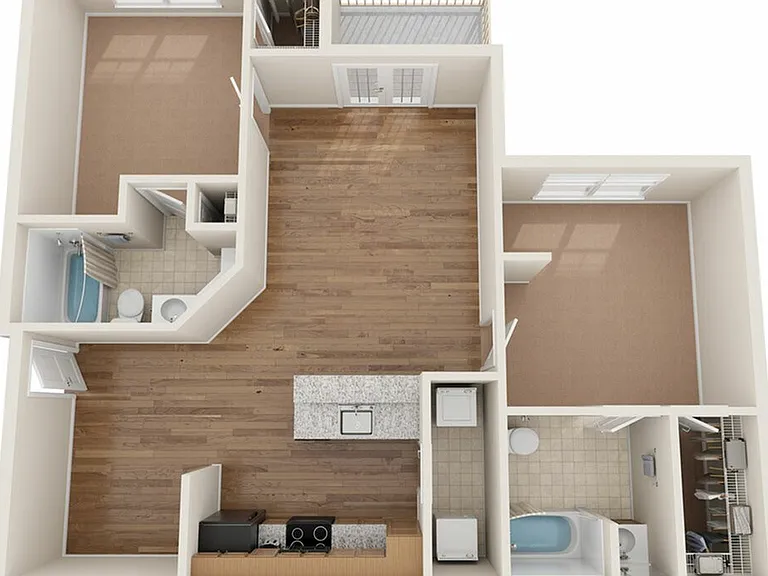 Explore the spacious and inviting floor plan of this urban apartment designed for modern living. Explore the spacious and inviting floor plan of this urban apartment designed for modern living.