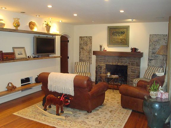 Living Room, woodburning fireplace