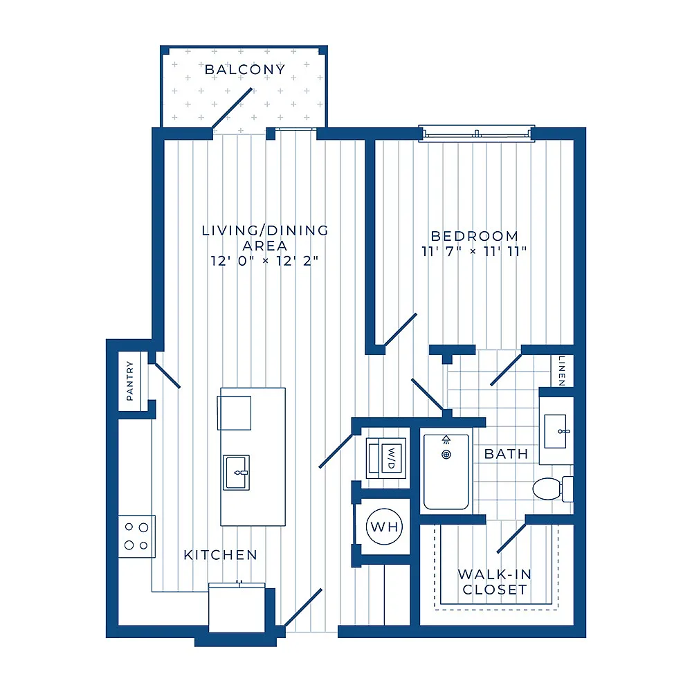 Floor plan A4: 1 Bed 1 Bath