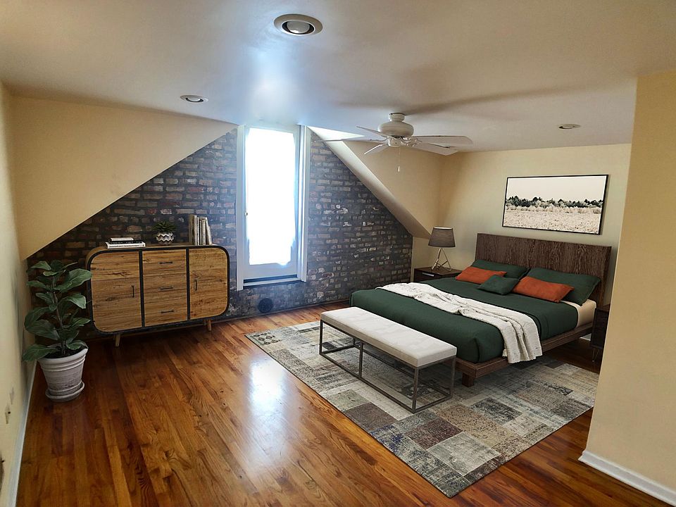 Master bedroom with door to deck