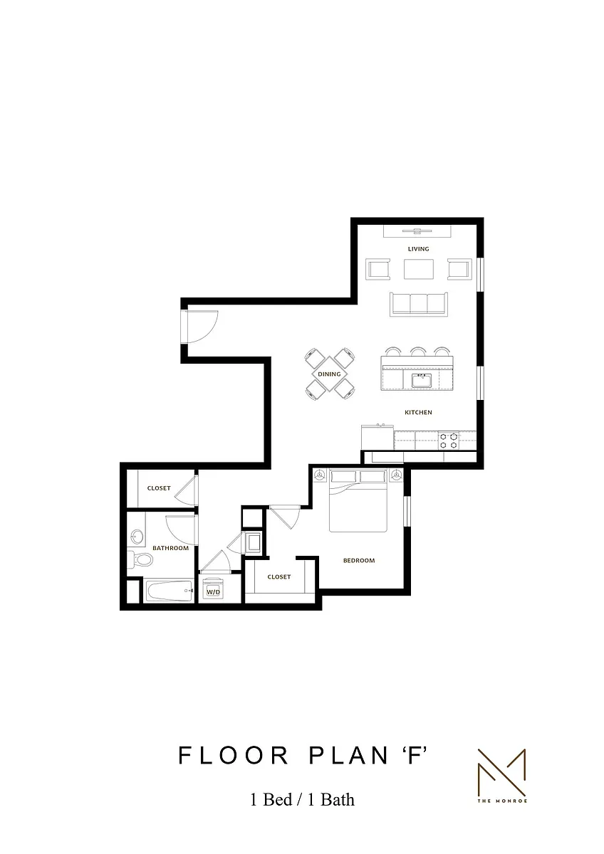 Floor plan 1 Bed F