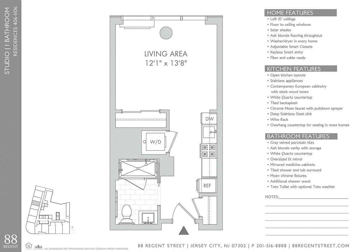 Floor plan 88 Regent - Studio S1b