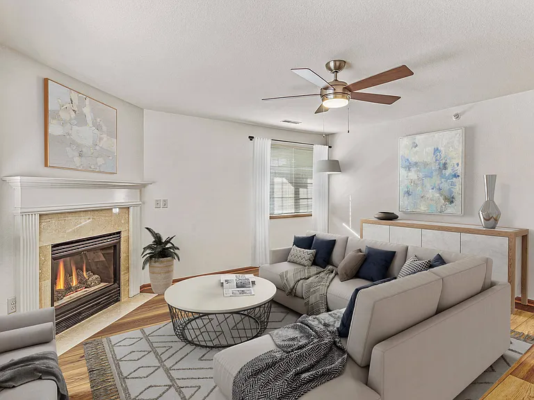 Two bedroom, two bath with great room open concept