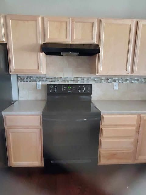 kitchen stove and cabinets