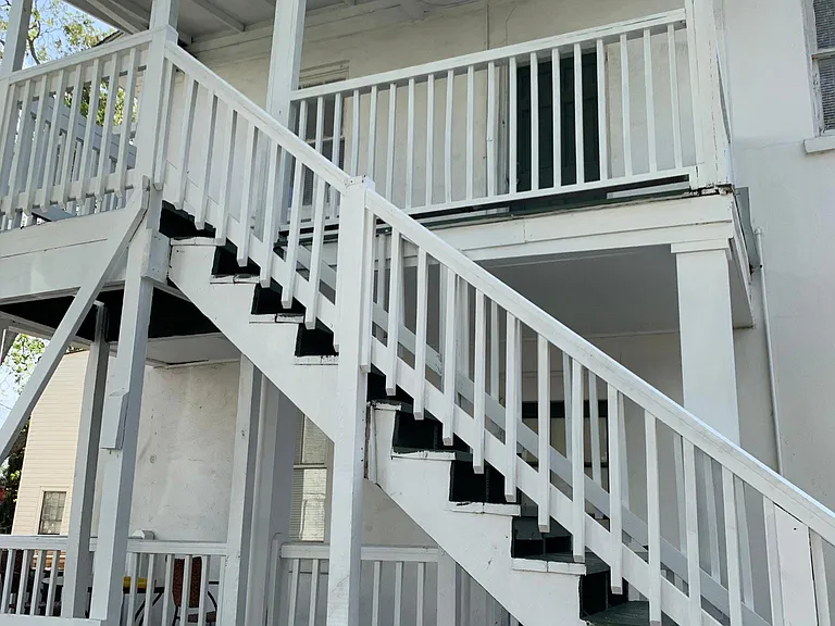 Back stairs leading to back porch