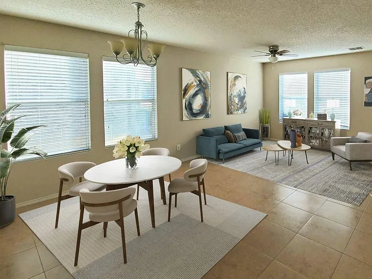 Living are virtually staged