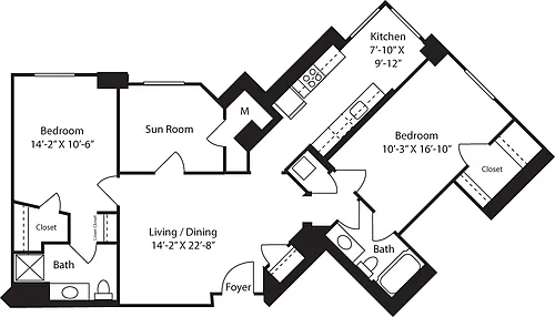 Floor plan Congressional with Sun Room