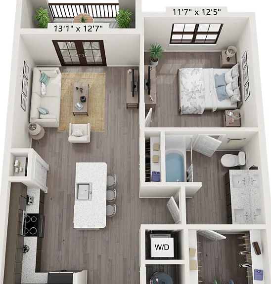 A1A floor plan Lago Apartments