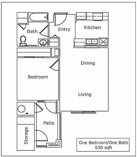 Floor plan 1 Bedroom