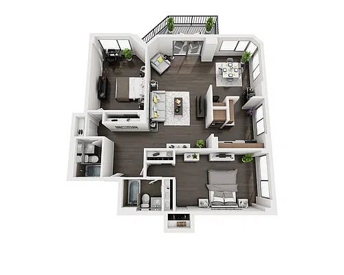 Floor plan Two Bedroom B2J