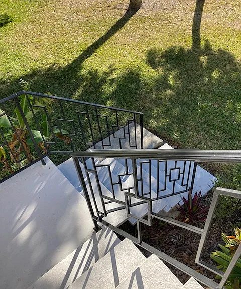 Back stairs to yard